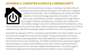 A description of scenario 2 from the Proposal Project, which details the creation of an app for residents of a new smart-home community. Full information in an accessible document is available at the link.